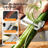 2 IN 1 Multifunctional Vegetable Cutter, Peeler & Julienne Slicer with Wooden Handle