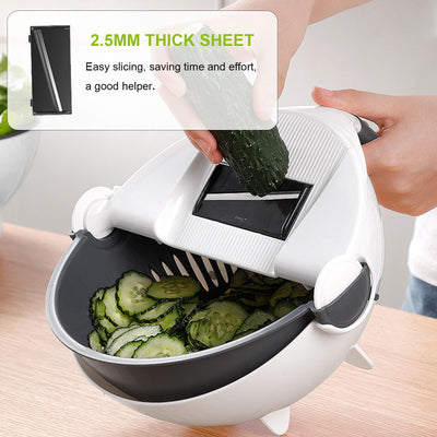 9 In 1 Multifunctional Vegetable Slicer & Chopper with Interchangeable Blades